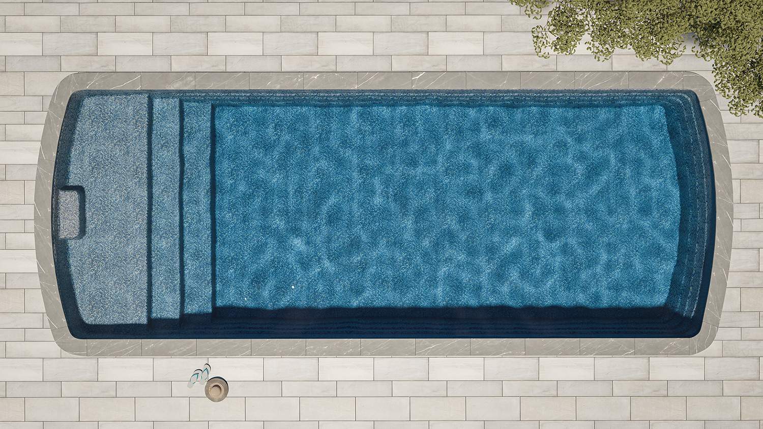 Fiberglass pool ocean gray color